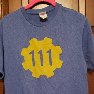 Ladies' Sz. M t-shirt; Vault III Fallout; cap sleeve; video game; blue; pre-own